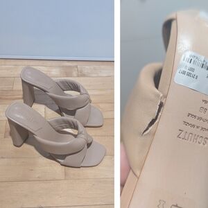 (Flaws) NWT Schutz | Fairy High Heeled Sandal in Nude